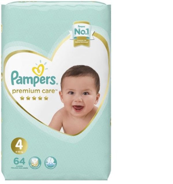PAMPERS PREMIUM CARE LARGE NO.4 64D 7-18KG - صيدلية سيف اون لاين